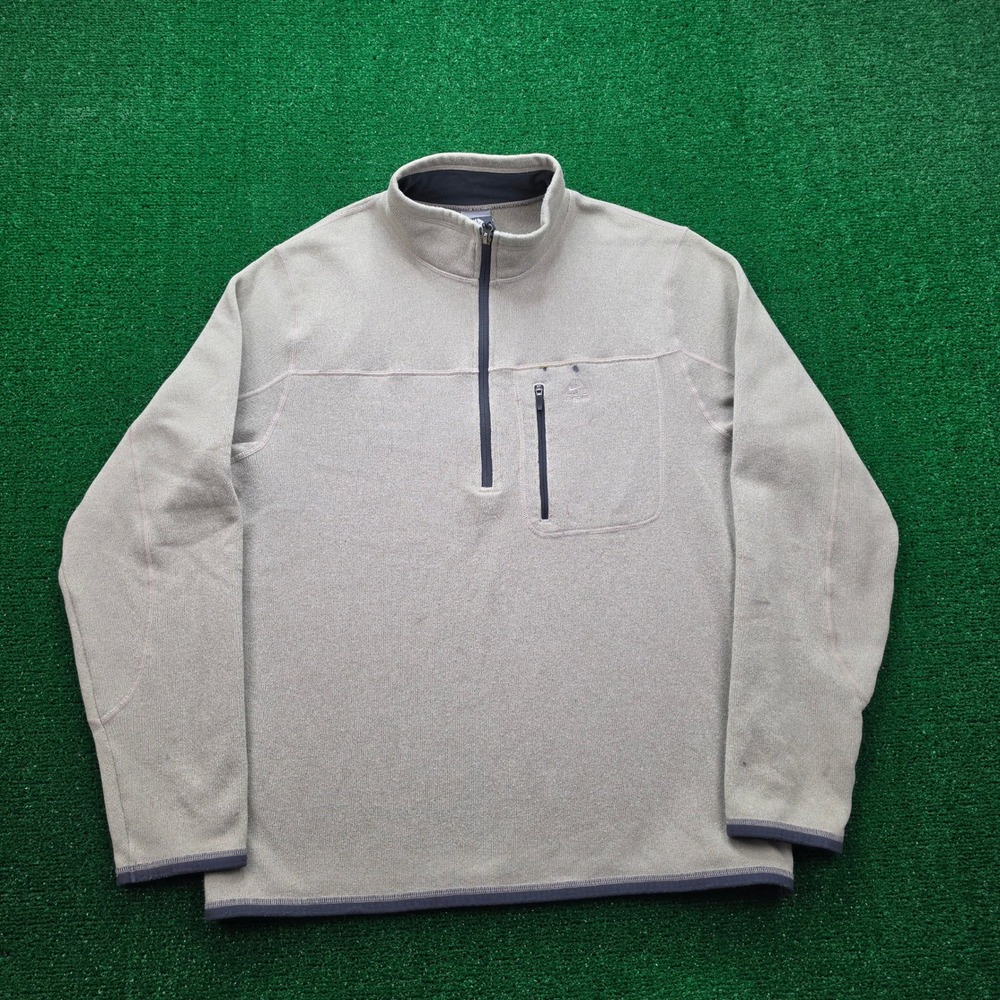 Nike ACG Technical Quarter-Zip Fleece Pullover Sweater Mens Large Beige Outdoors